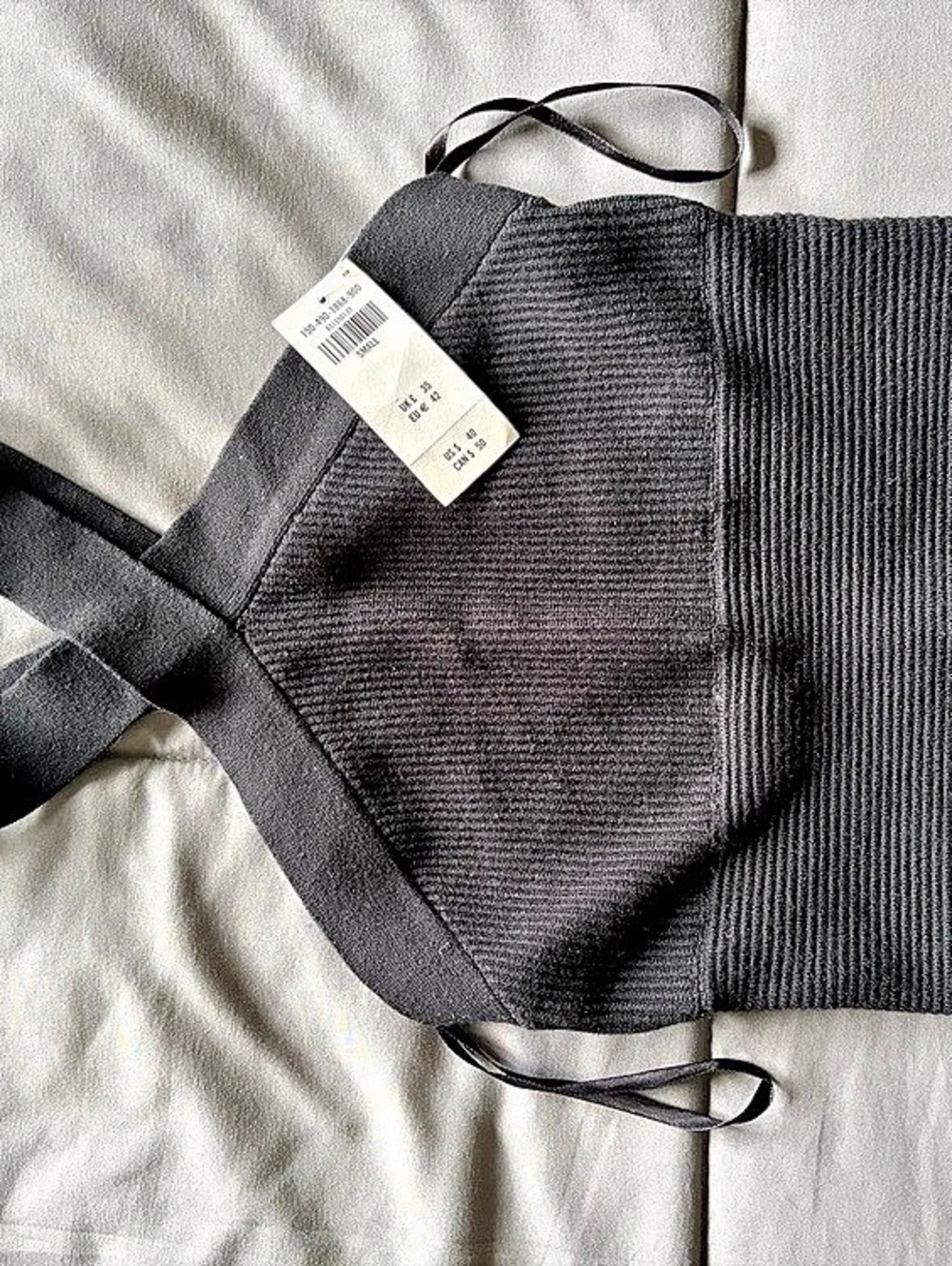 Abercrombie & Fitch Ribbed Cross-Strap Tank Top Black Medium